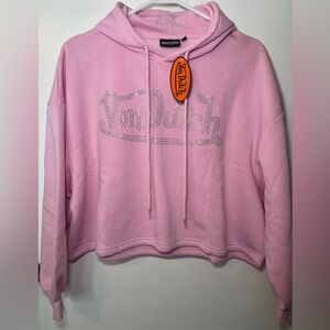 NWT! Von Dutch Pink Rhinestone Gem Hoodie